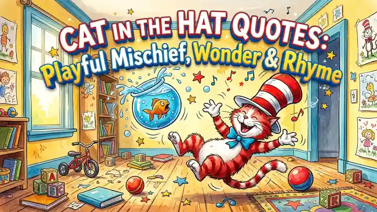 50 Whimsical Cat in the Hat Quotes on Playful Mischief, Childhood Wonder & Rhyme